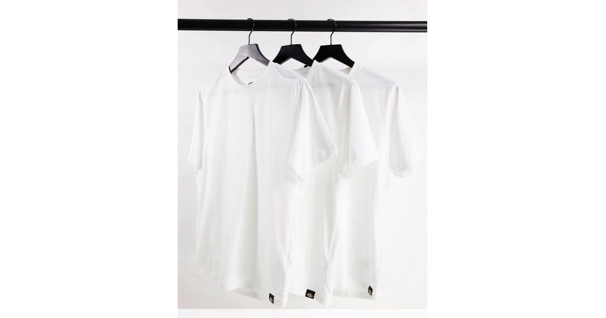 dickies 3 pack t shirts in white