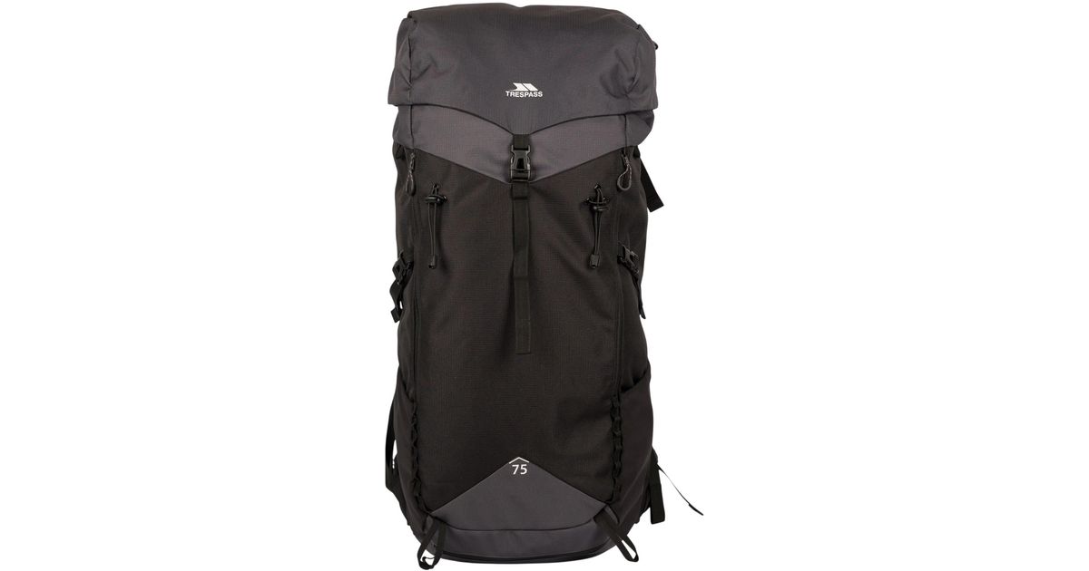 trespass-pass-75l-hiking-backpack-dark-in-black-lyst-uk