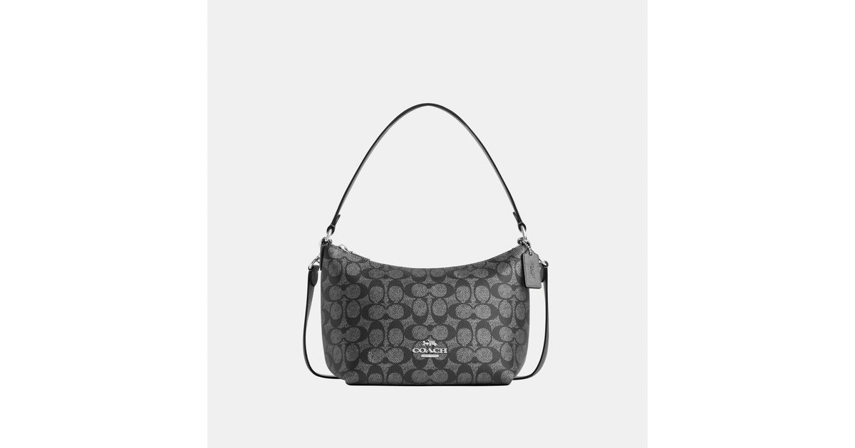 COACH Zip Top Shoulder Bag in Black | Lyst UK
