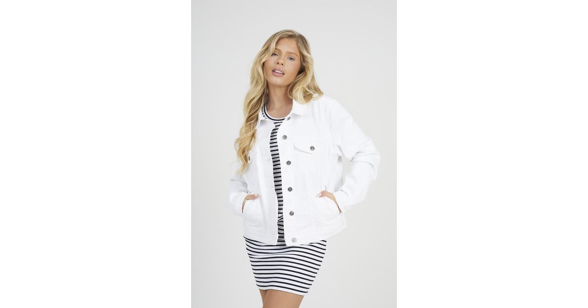 Brave Soul Denim Jacket in White Lyst UK