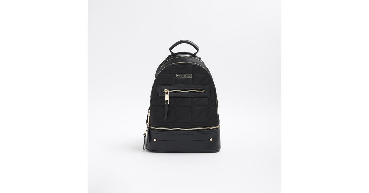 River island backpack black hotsell