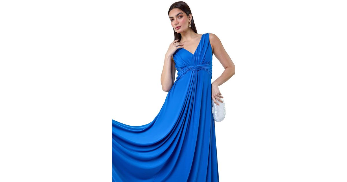 Plain blue maxi dress hotsell