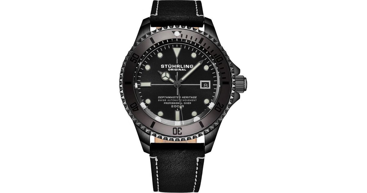 Stuhrling Swiss Automatic Depthmaster Heritage 883hb 42mm Diver in ...