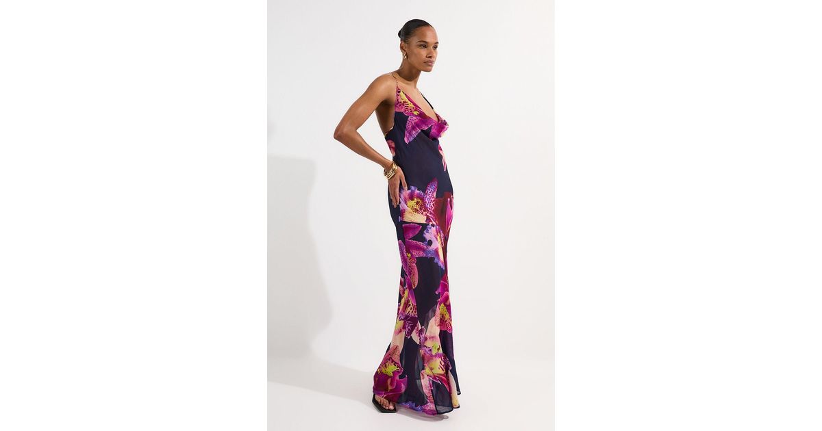 Karen Millen Beach Viscose Georgette Photographic Floral Slip Dress in Red | Lyst UK Karen Millen Beach Viscose Georgette Photographic Floral Slip Dress in Red | Lyst UK