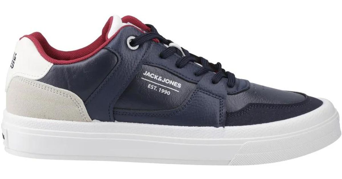 JACK & JONES Aspire Runner Sneakers da Uomo in Poliuretano Bianco Castlerock /Navy Blazer - EUR 42