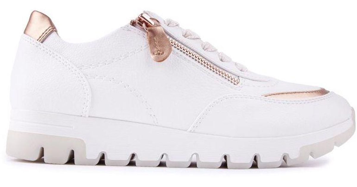 Jana Side Zip Trainers in White Lyst UK