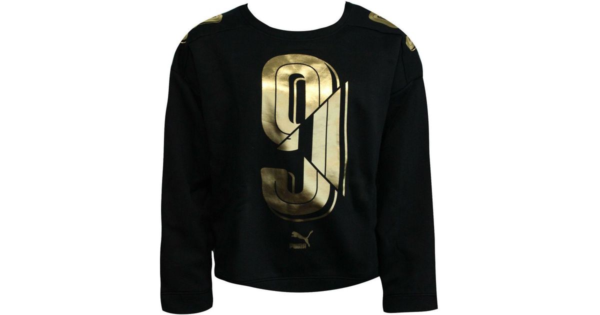 PUMA Evo Number 9 Pullover Sweatshirt Jumper Black 570383 01 A65b Textile
