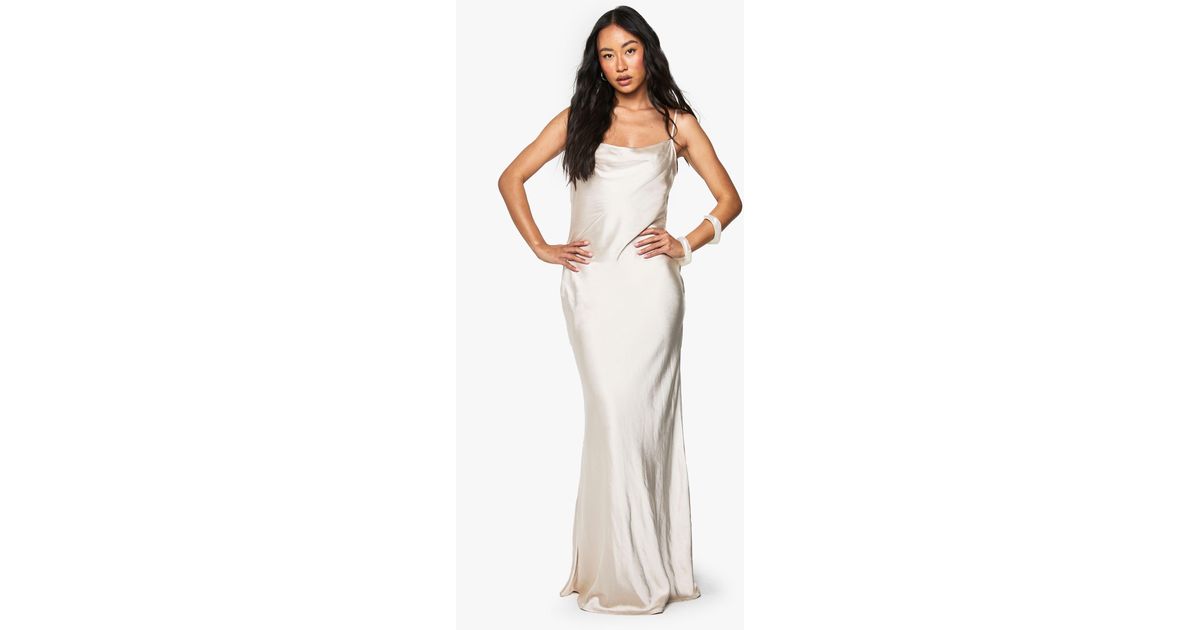sachin and babi light blue dress Beth Draped Silky Satin Gown | Champagne | Debs & Prom