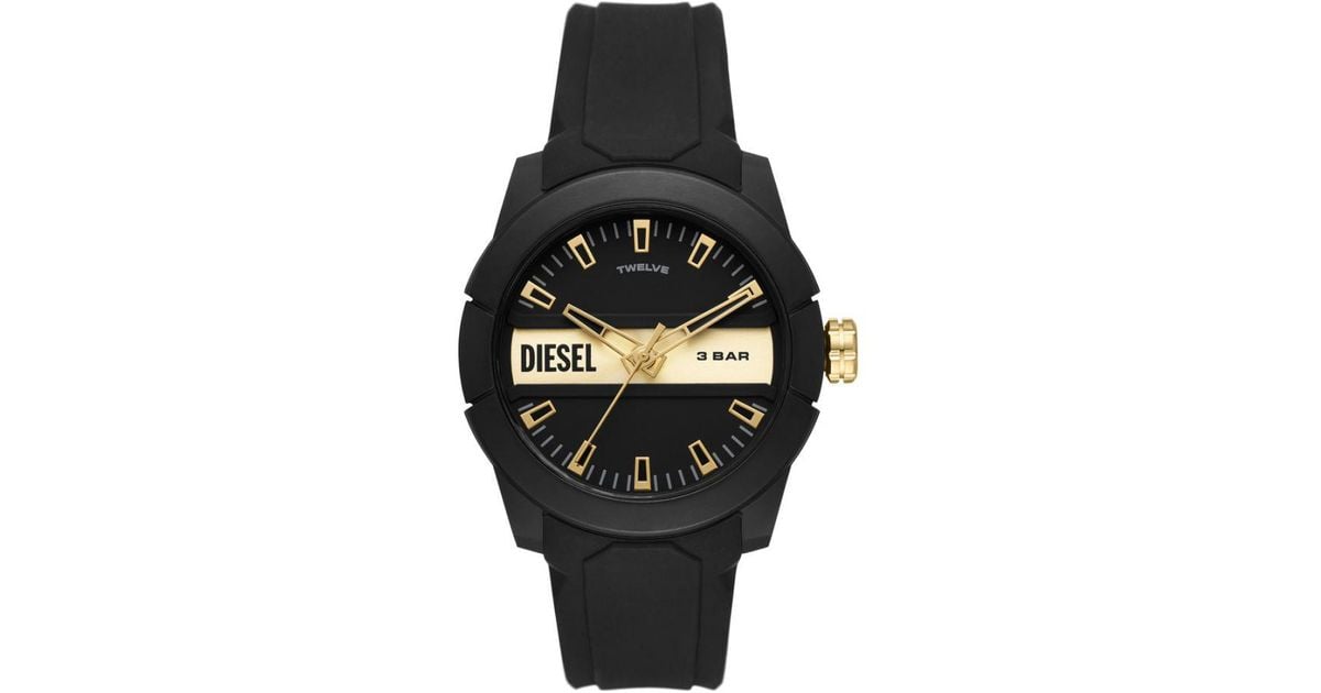 DIESEL Double Up Black Watch Dz1997 Silicone for Men | Lyst UK