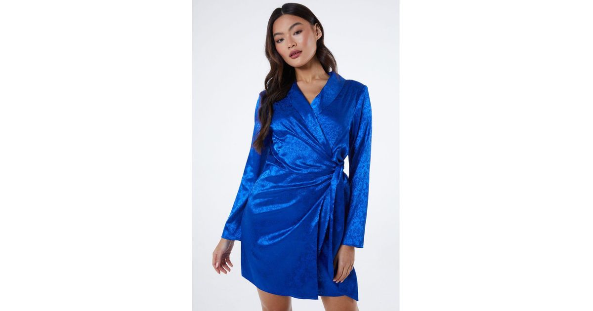 Quiz royal 2025 blue velvet dress