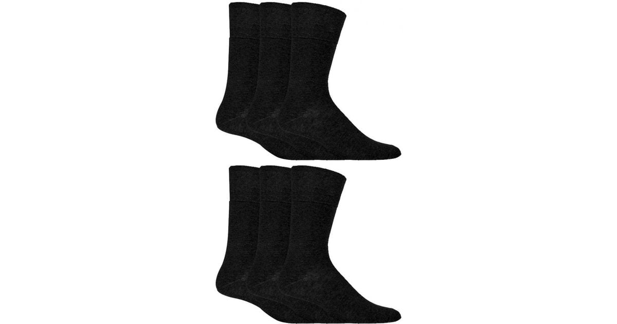 Gentle Grip 6 Pair Multipack Diabetic Sock With Honey Comb Top And Hand