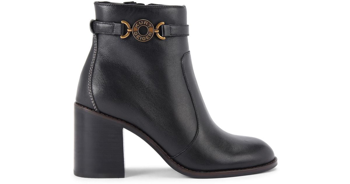Kurt Geiger Leather Bromley Block Heel Boots In Black Lyst UK kurt-geiger-leather-bromley-block-heel-boots-in-black-lyst-uk