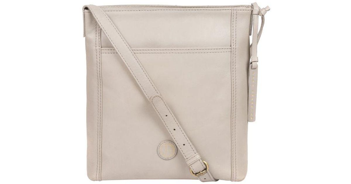 Pure Luxuries 'plumpton' Dove Grey Leather Cross Body Bag Leather in