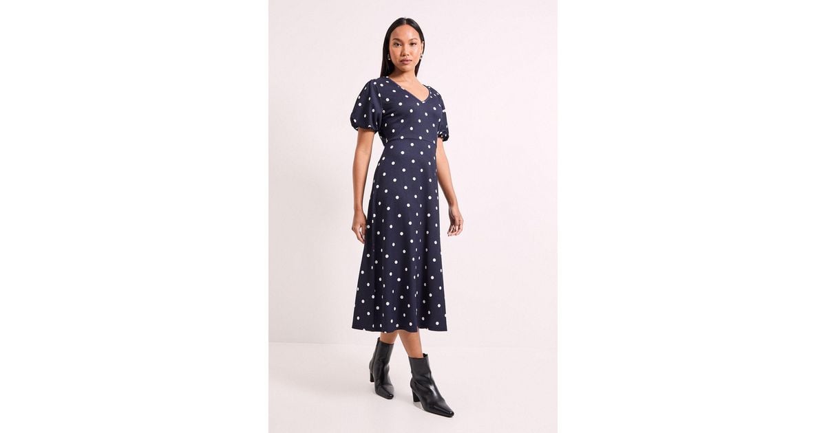 felicity jersey midi tea dress Felicity Organic Cotton Printed Jersey Midi Dress Green