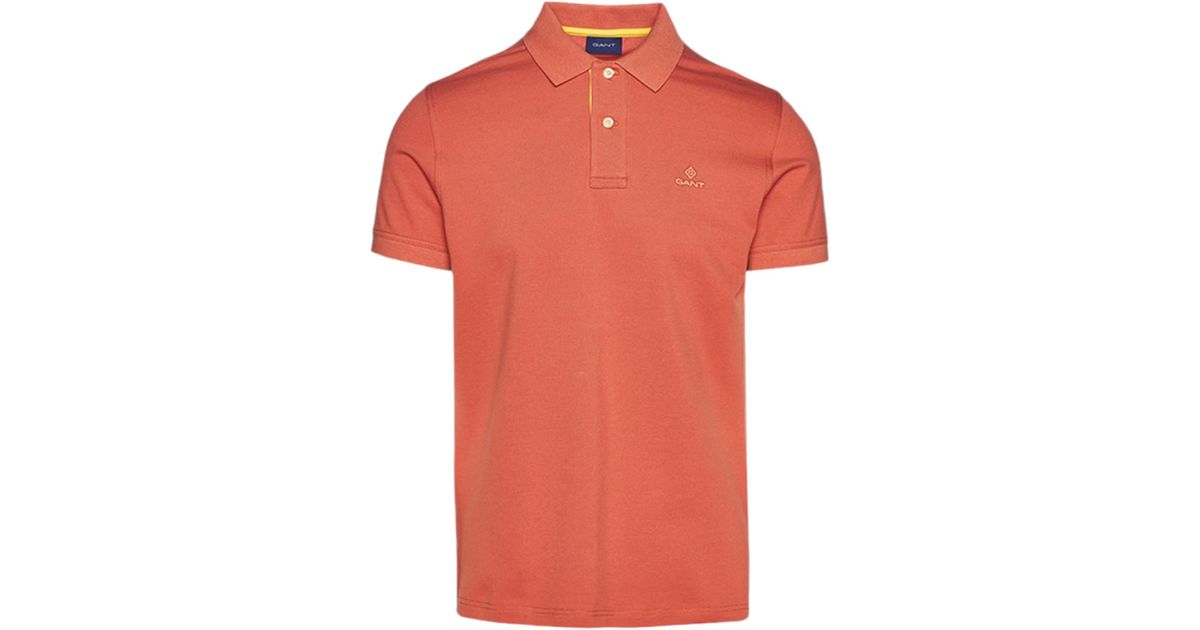 GANT Polo Shirt Summer Golf Top in Orange for Men Lyst UK