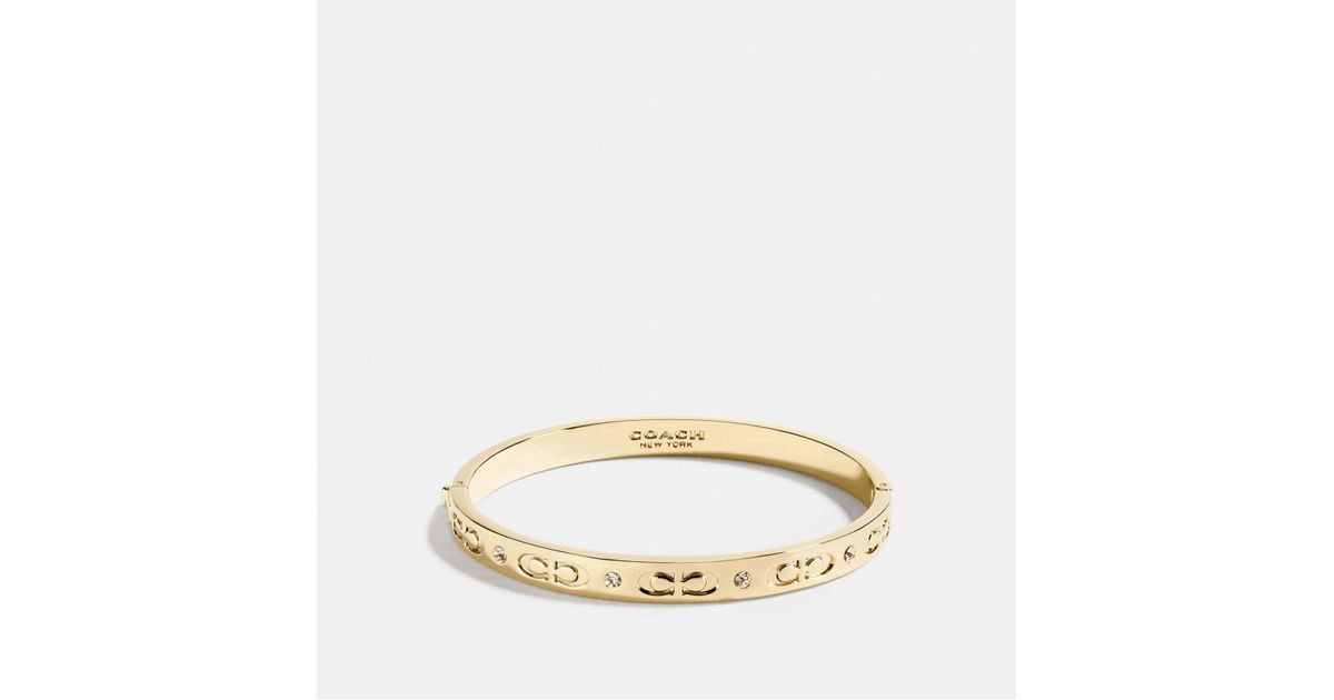 COACH Kissing C Hinged Bangle in White Lyst UK