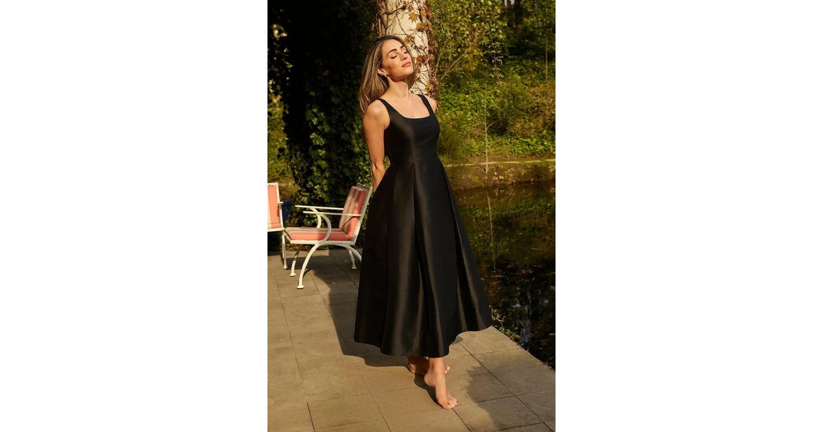 lydia millen taffeta full skirt tailored midi dress KAREN MILLEN Lydia Millen Petite Tailored Taffeta Darted Waist Midi Dress