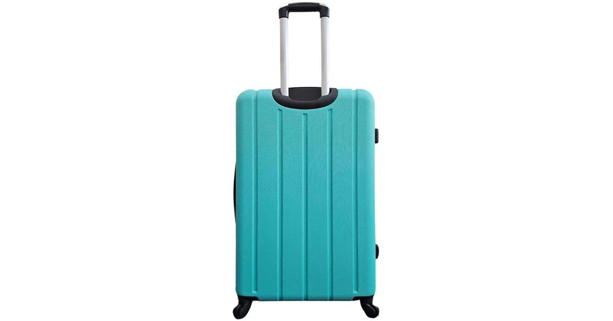 Infinity Leather Robust Hard Shell Suitcase 4 Wheel Lightweight Luggage