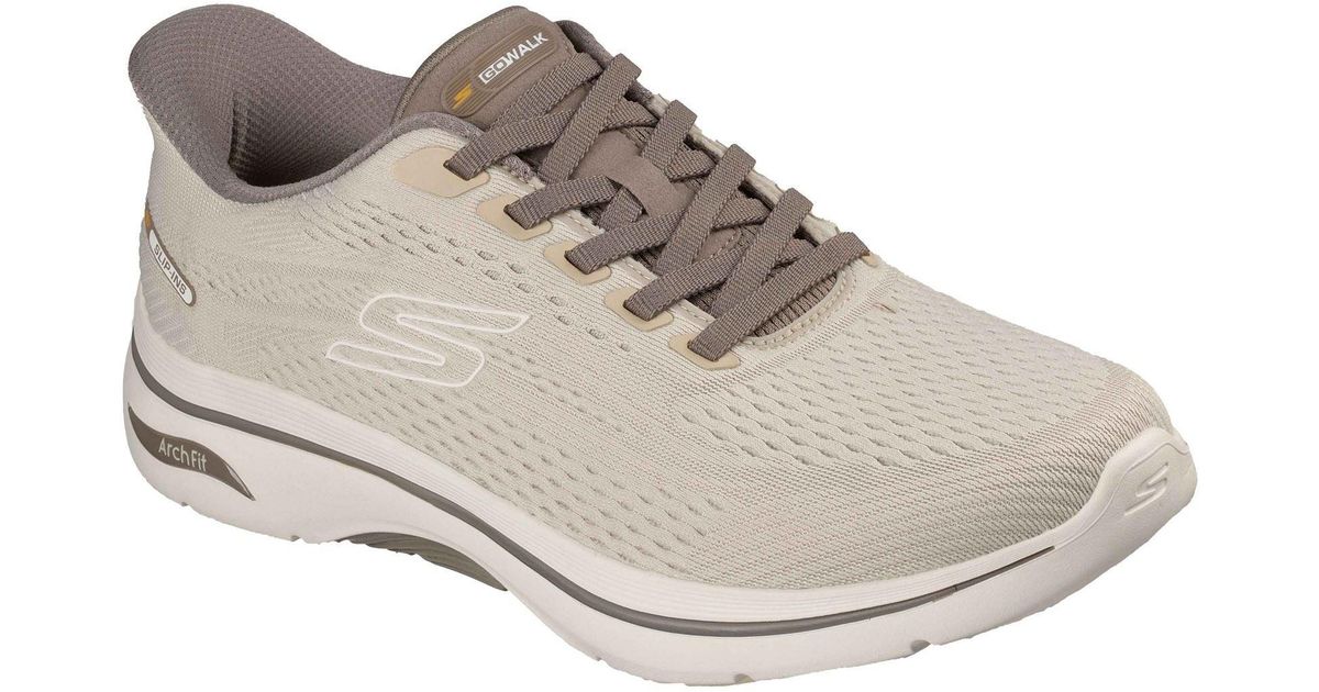 Skechers Go Walk Arch Fit 2.0 Percy Textile Standard Trainers in Grey ...