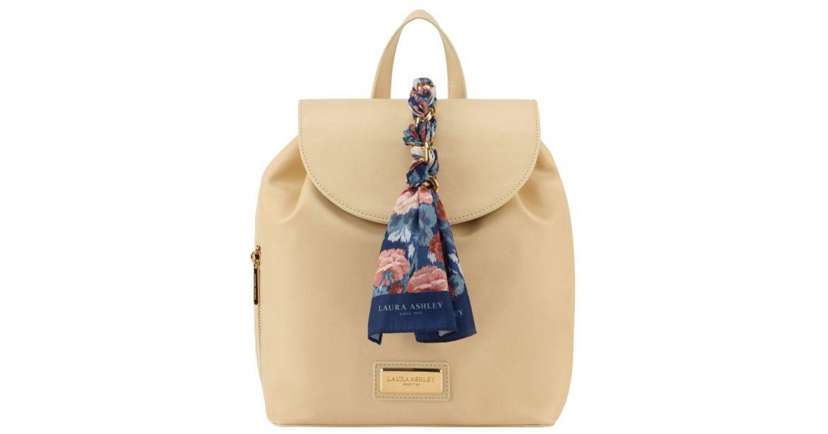 Laura Ashley Cream Backpack Faux Leather in Natural Lyst UK