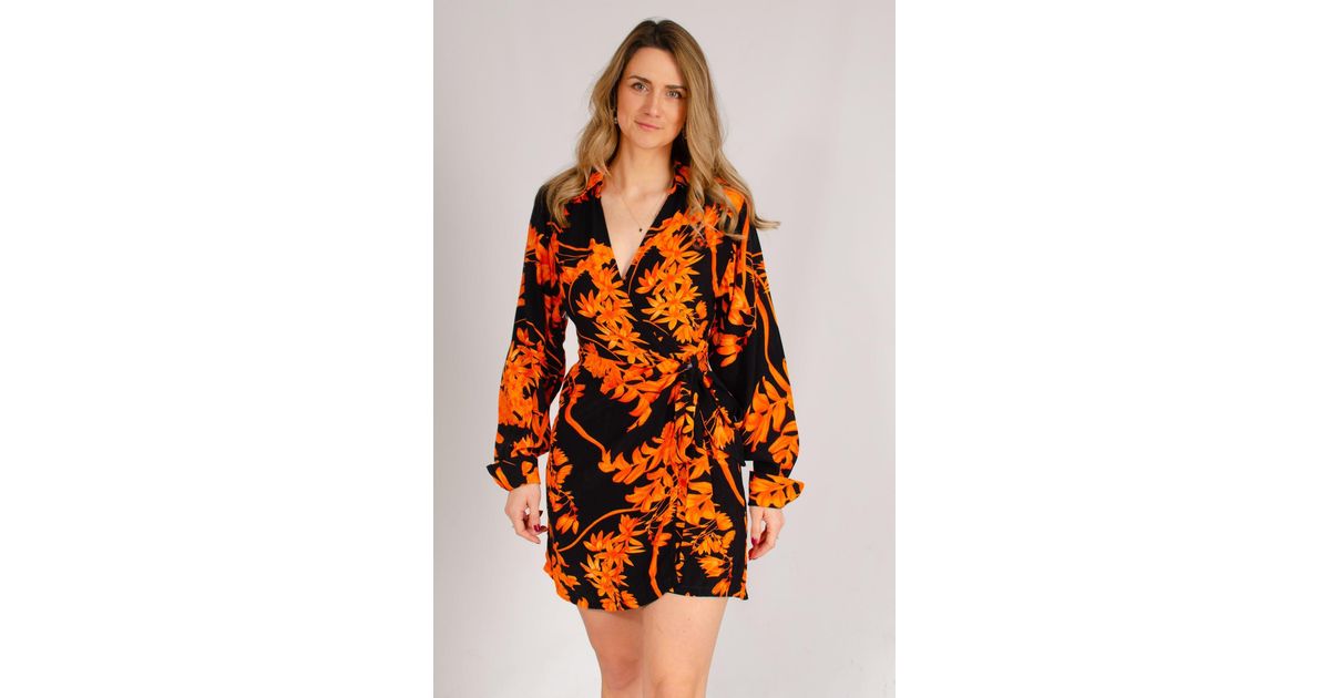 karen millen orange floral dress Karen Millen Floral & Geo Embroidered Woven Maxi Dress in Orange