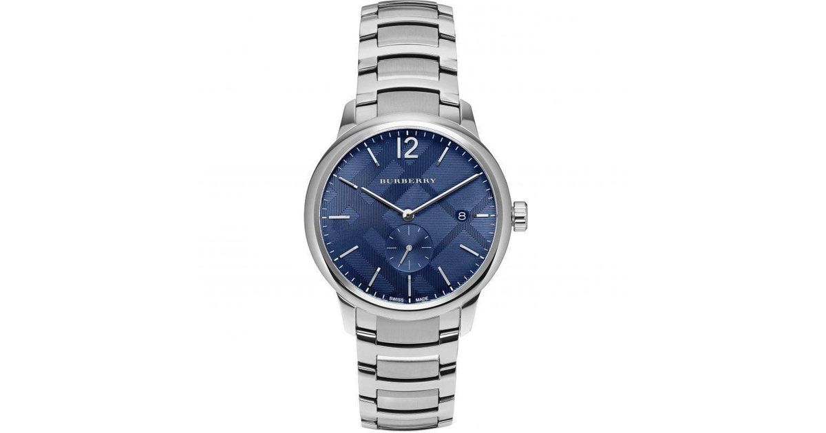 Burberry Classic Blue Dial Silver Steel Strap Watch for Men - BU10007