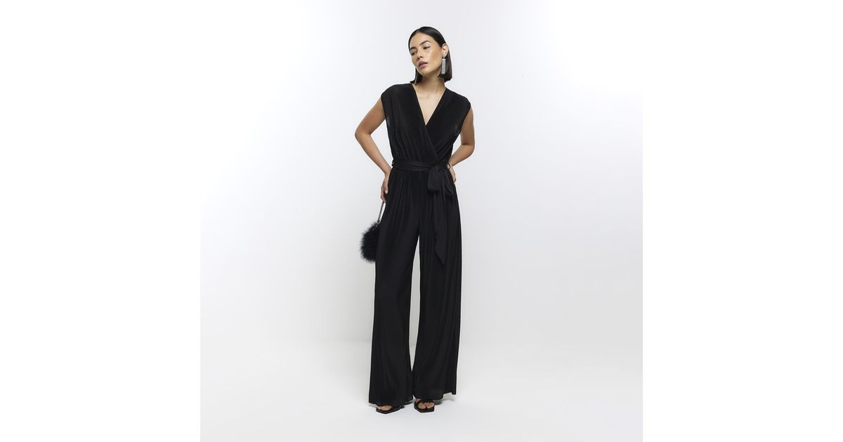 River island plisse jumpsuit hotsell