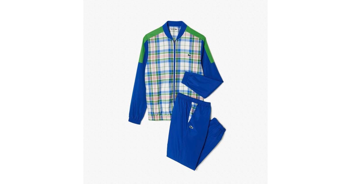 Lacoste Tennis Check Jogger Set in Blue for Men Lyst UK