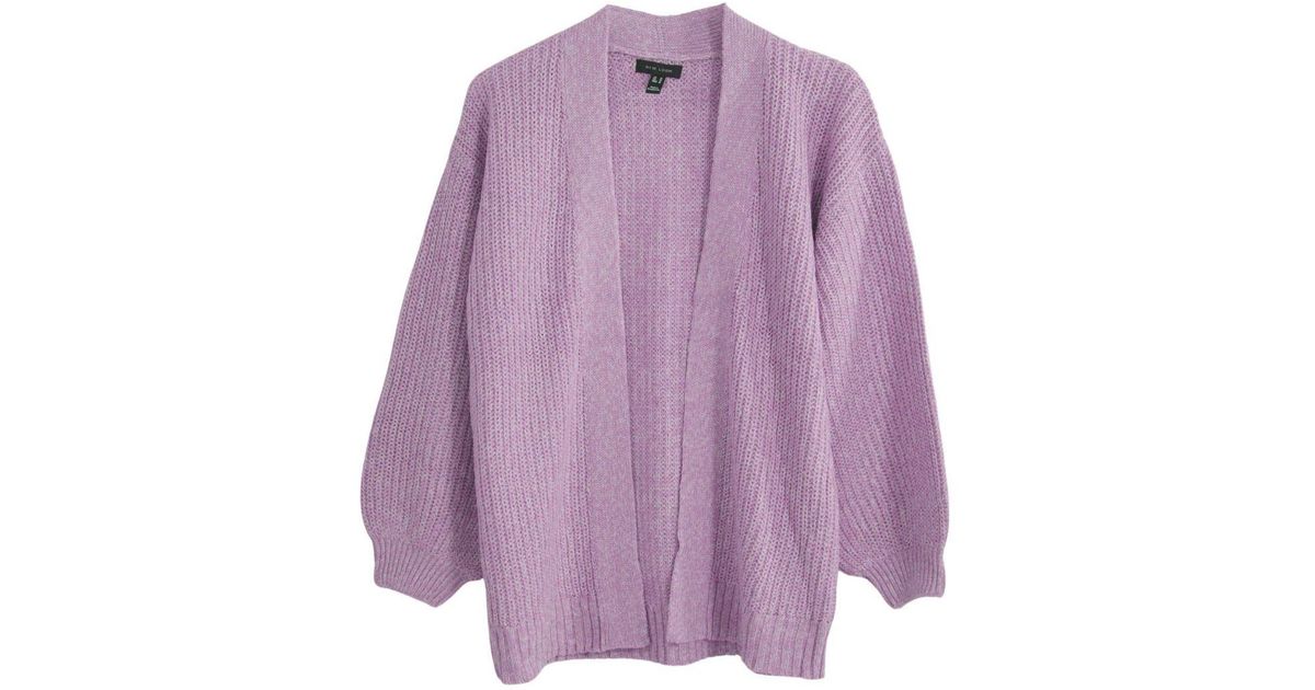 New Look Puff Sleeve Chunky Cardigans in Purple Lyst UK