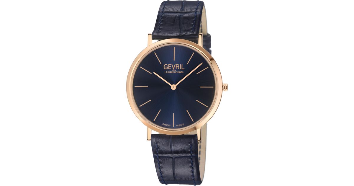 Gevil Gevril Five Points18K Collection,18K Rose Case, Dial, Handmade Italian ...