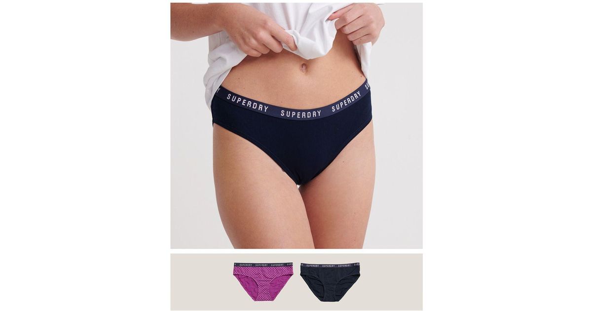 Superdry Organic Cotton Large Logo Hipster Briefs - Women's Womens Underwear