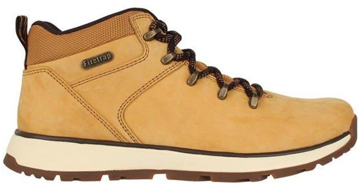 Firetrap Rhino Run Lace Up Rugged Leather Boots in Natural for Men Lyst UK
