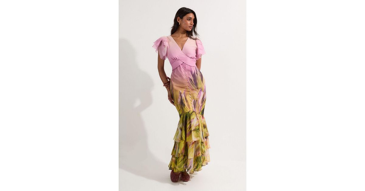 maxi dress traditional Earthy Solstice Boho Bell Sleeve Maxi Dress Regular