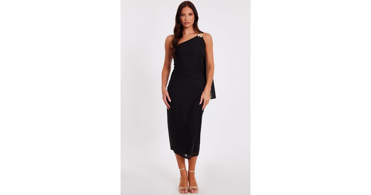 quiz black one shoulder dress Quiz Black One Shoulder Floral Maxi Dress