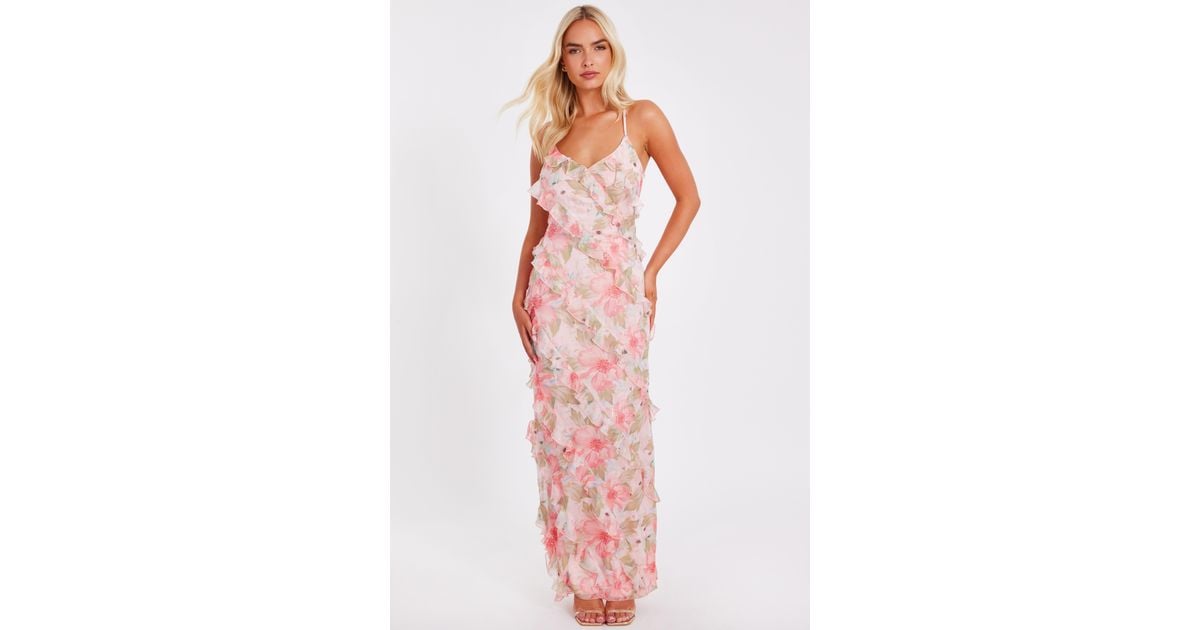 quiz pink floral dress Quiz Green & Pink Floral Maxi Dress