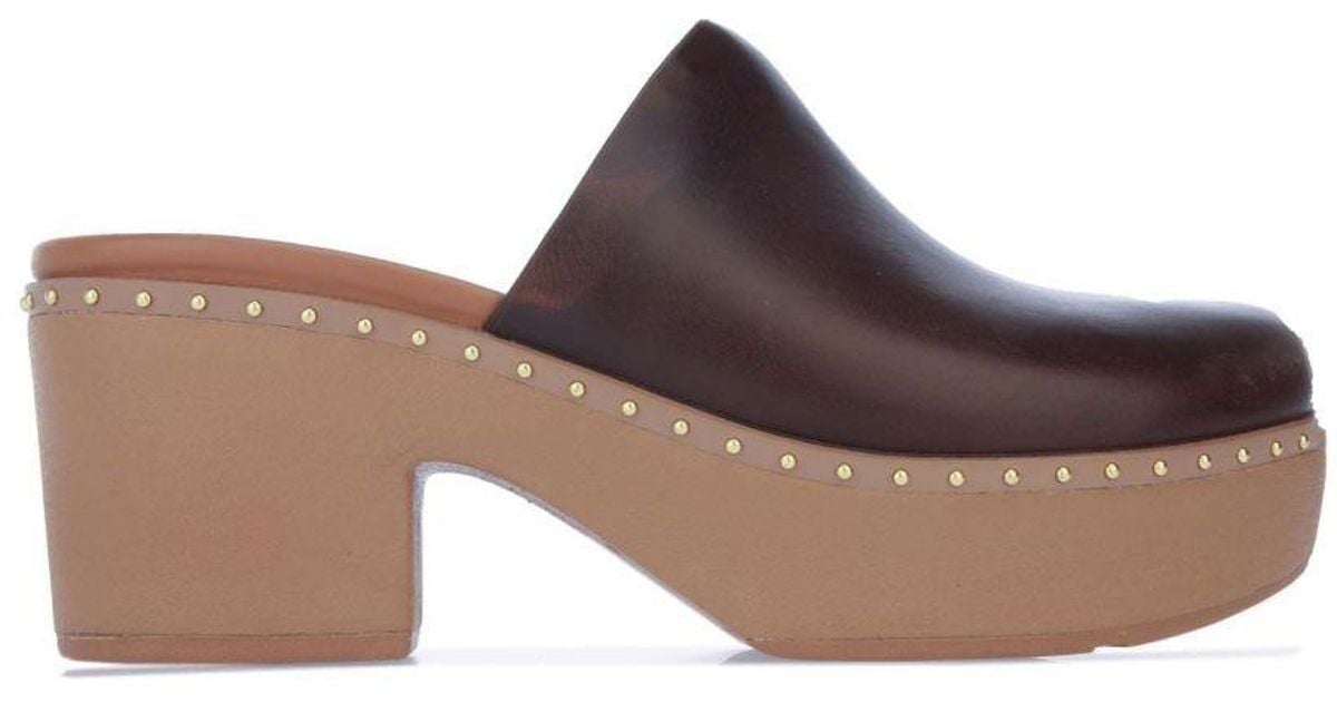 Fitflop S Pilar Mule Leather Clogs in Brown Lyst UK