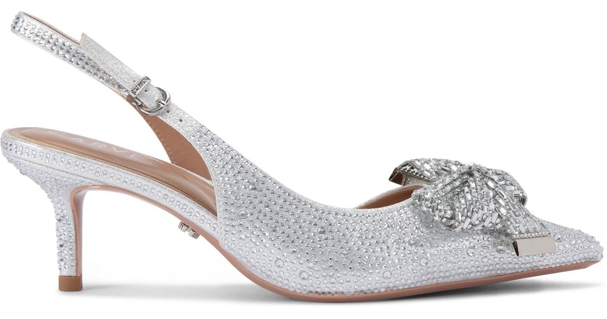 Carvela Kurt Geiger Heels Silver Regal Bow in White Lyst UK