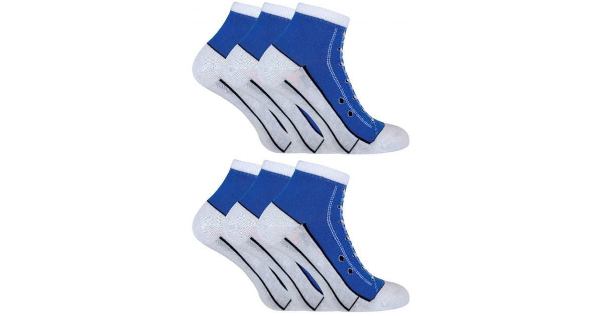 Sock Snob 6 Pair Multipack Socks That Look Like Shoes in Blue | Lyst UK