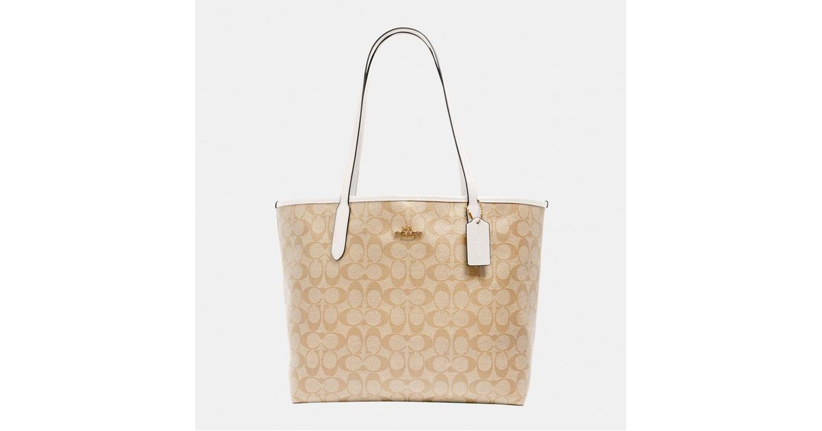 COACH Signature Pvc City Tote Bag in Natural Lyst UK