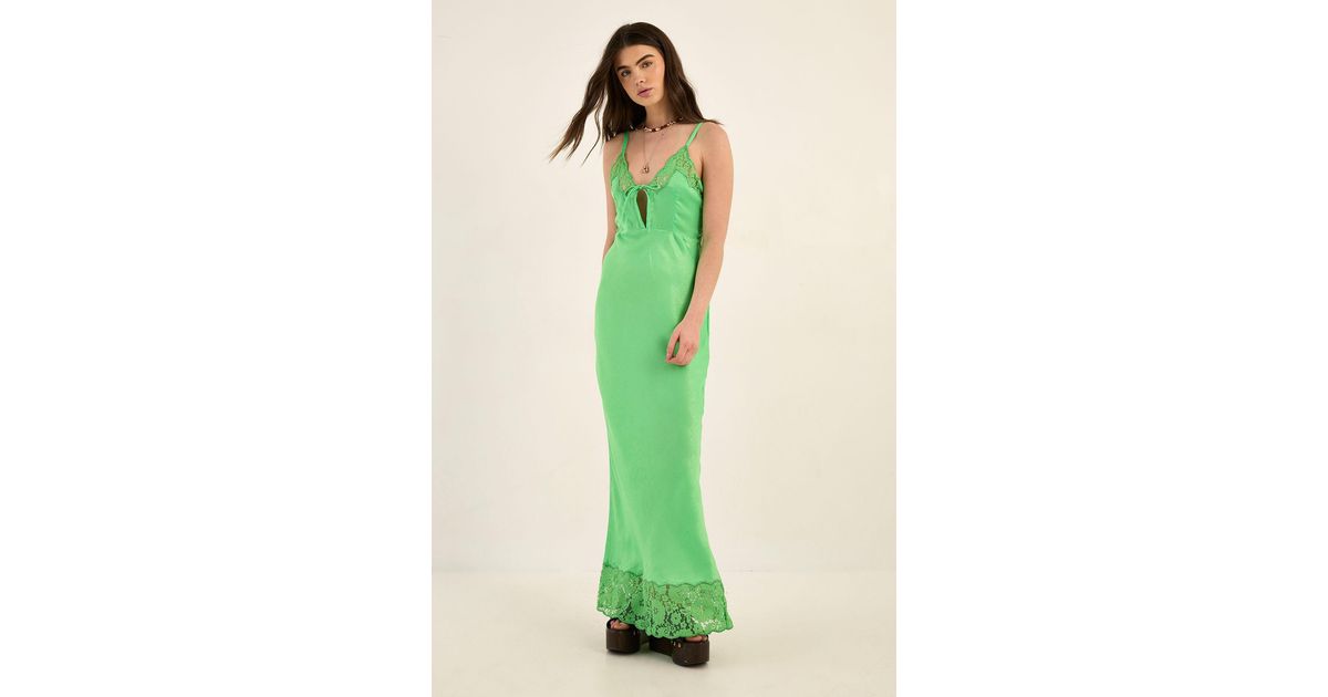 nasty gal green satin dress Sage boohoo Petite Drape Back Satin Maxi Dress