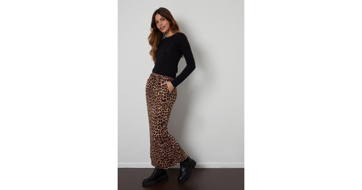 Leopard print jersey skirt hot sale