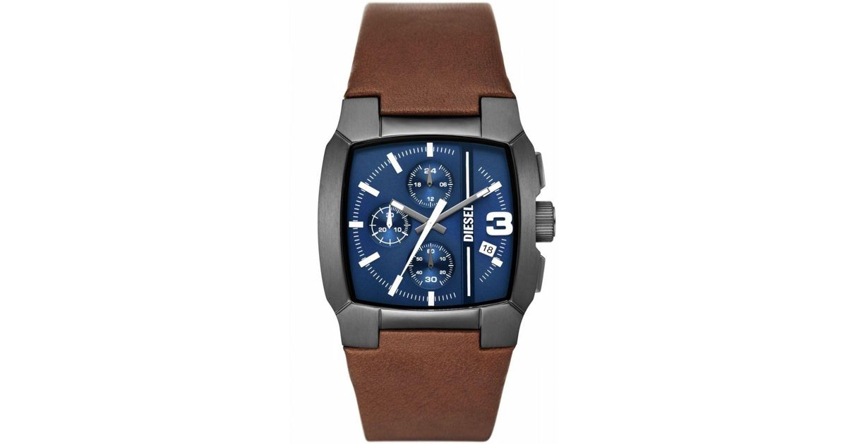 DIESEL Cliffhanger Brown Watch Dz4641 Leather in Blue for Men | Lyst UK | Quarzuhren
