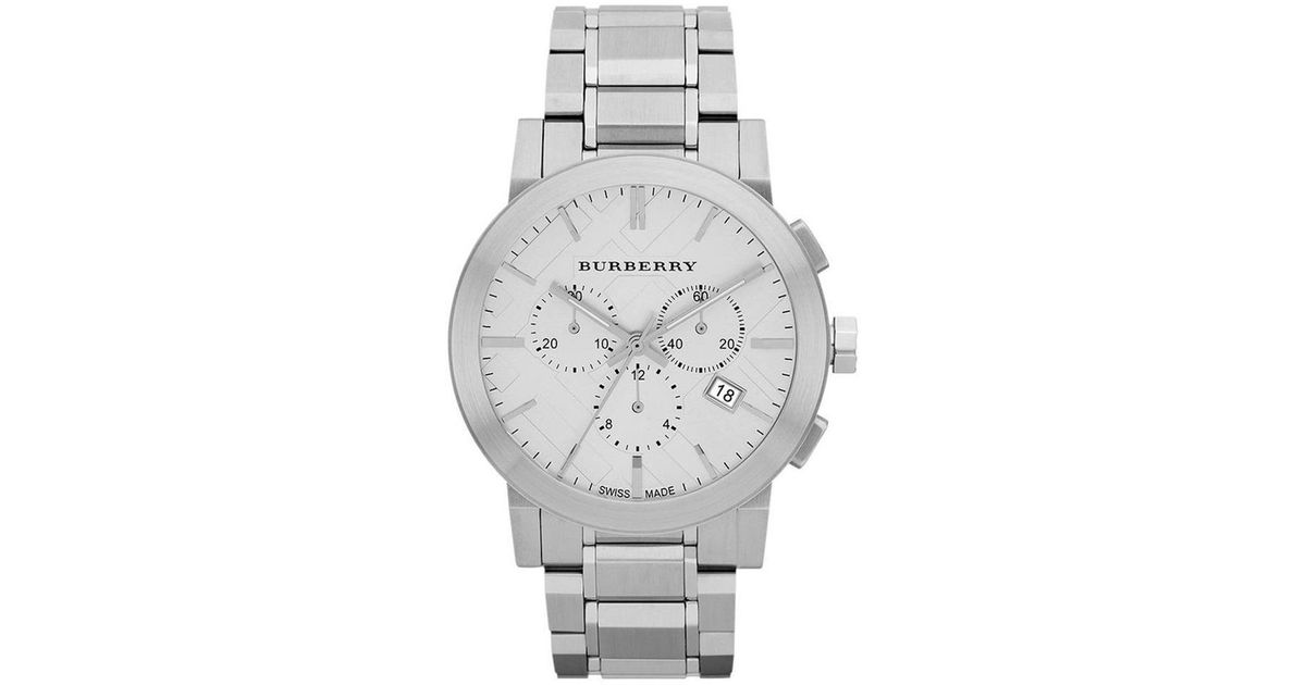 Burberry Bu9350 Large Check Stainless Steel Bracelet Watch in Metallic for Men Lyst UK