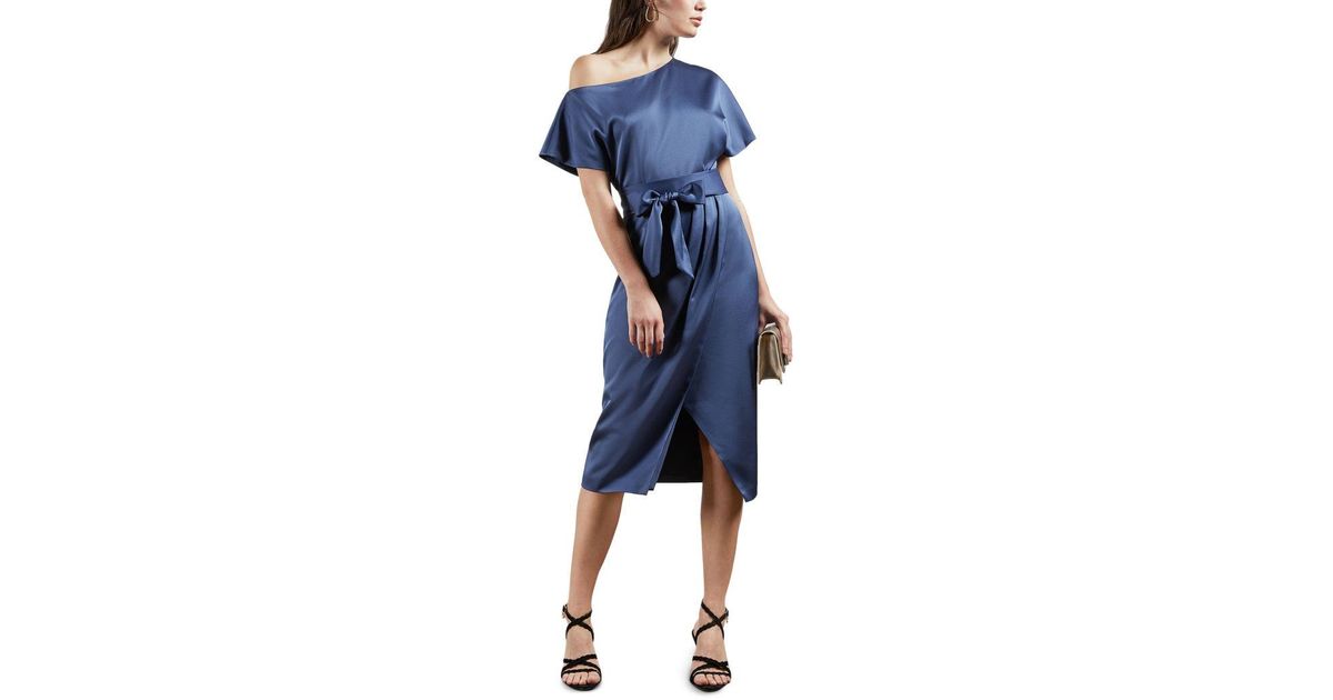 Ted Baker Willaa Off Shoulder Wrap Dress in Blue Lyst UK