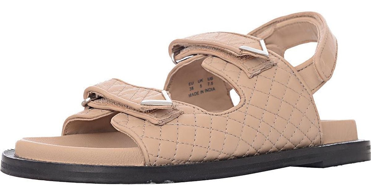 ASRA Sojo Quilted Chunky Grandad Sandals in Natural Lyst UK