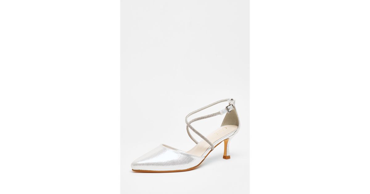 Quiz shimmer mid heel courts hot sale