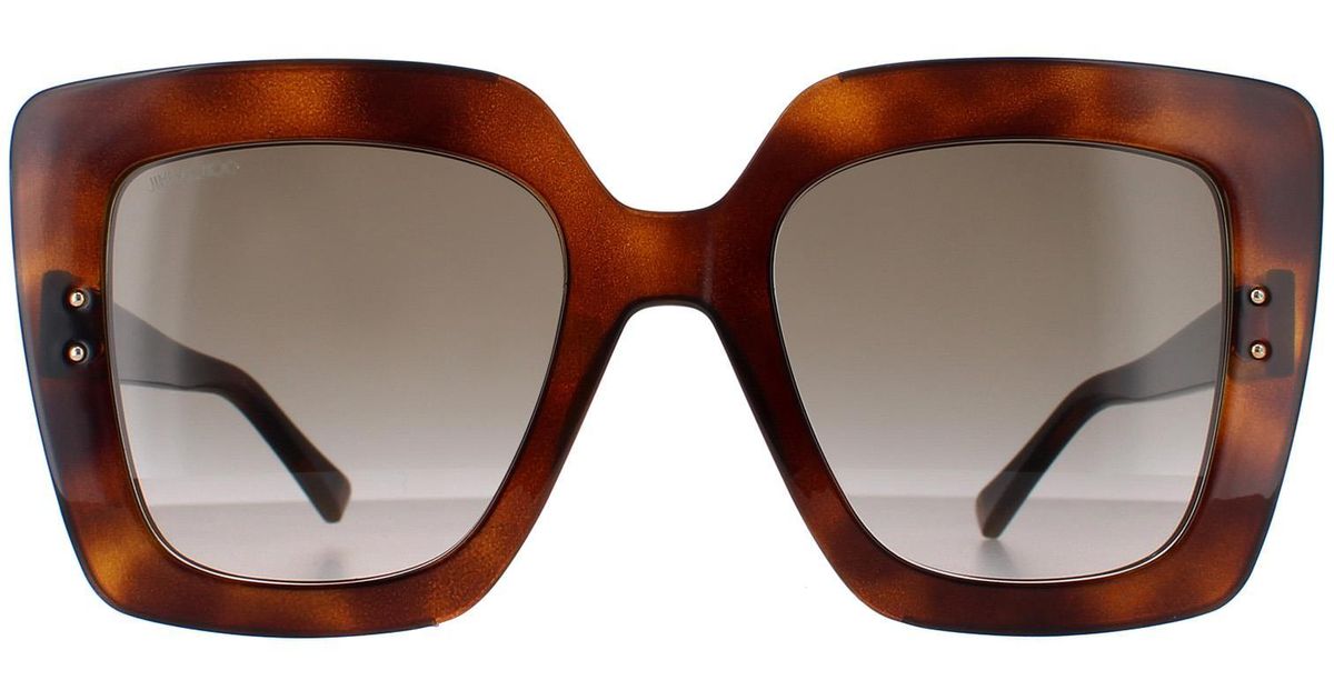 Jimmy Choo Square Havana Gradient Auri/G/S in Brown | Lyst UK