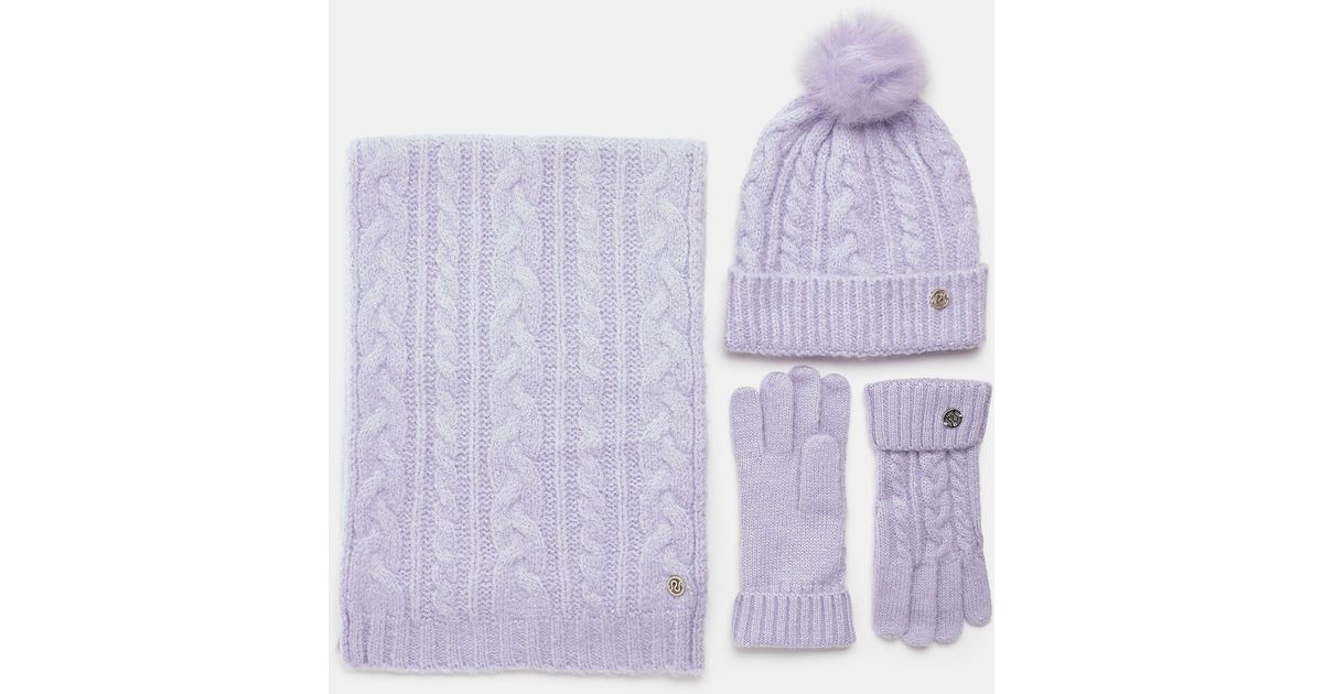 River Island Hat Scarf And Gloves Set in Purple Lyst UK