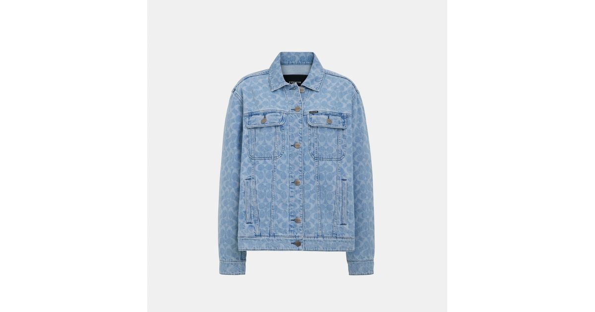 COACH Signature Denim Jacket in Blue | Lyst UK
