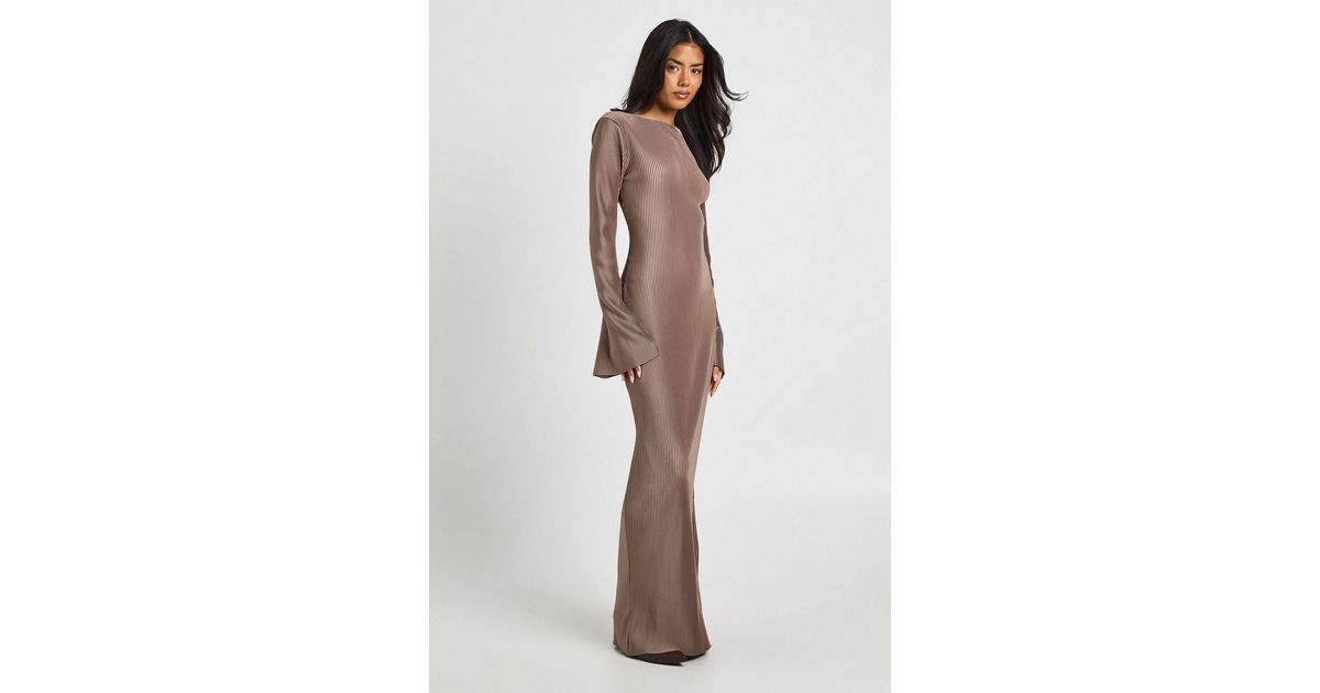 slim fit dress slacks Dantel Sleeves Plisse Maxi Dress – Montania Shop main image 0